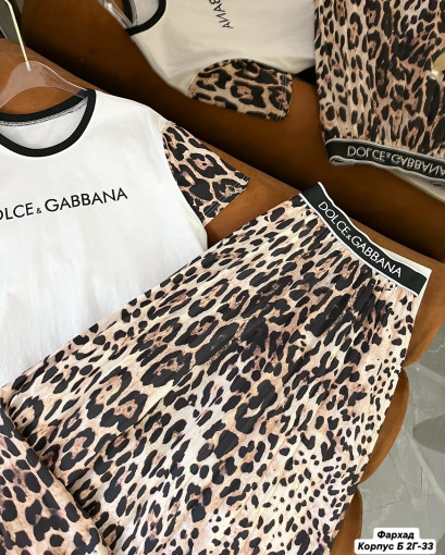 Нежный и стильный леопардовый костюм ( DOLCE & GABBANA ) Футболка+юбка поможет вам оставаться в тренде этим летом САДОВОД официальный интернет-каталог