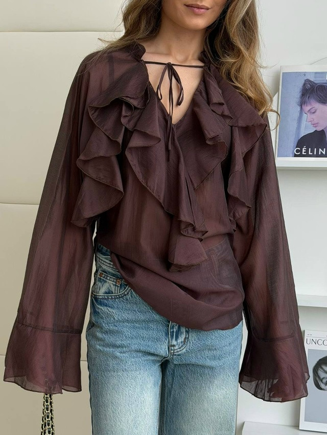 Блузка коричневая купить в Интернет-магазине Садовод База - цена 1500 руб Садовод интернет-каталог