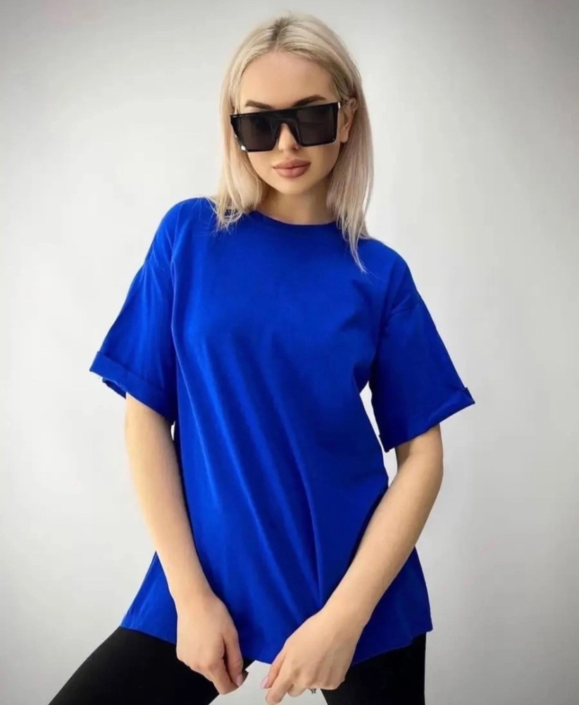 Женская футболка синяя купить в Интернет-магазине Садовод База - цена 150 руб Садовод интернет-каталог