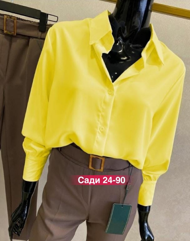 Женская рубашка желтая купить в Интернет-магазине Садовод База - цена 550 руб Садовод интернет-каталог