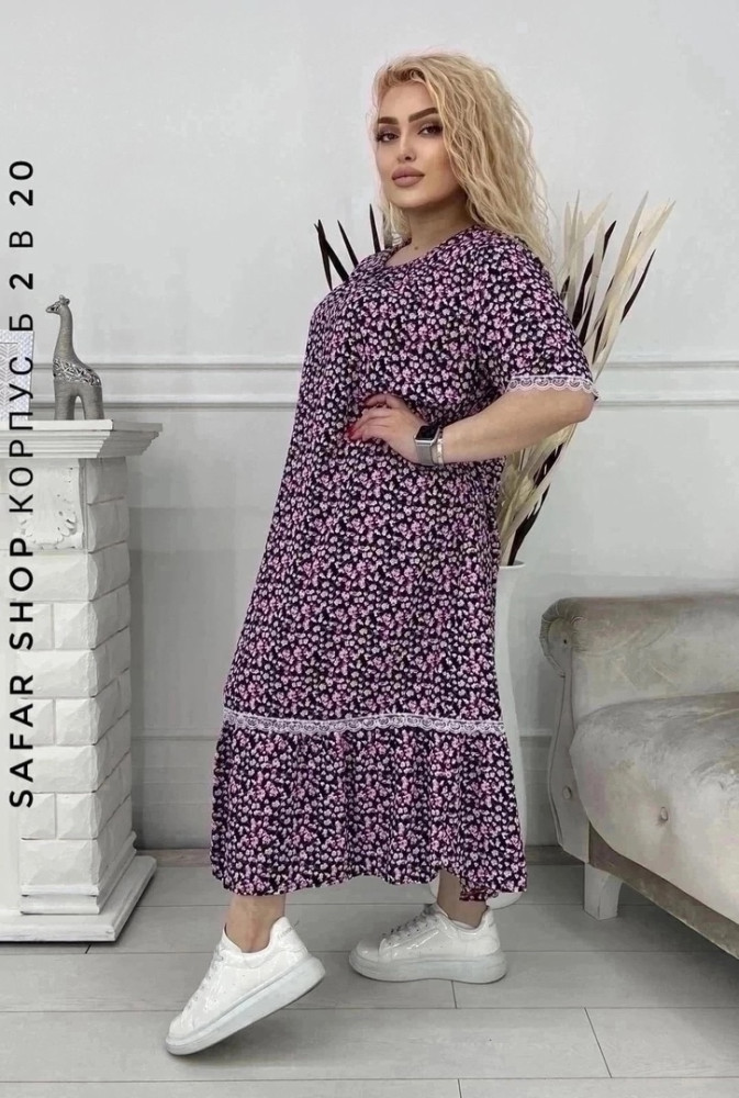 Платья из ткани штапель, актуальная модель сезона купить в Интернет-магазине Садовод База - цена 800 руб Садовод интернет-каталог