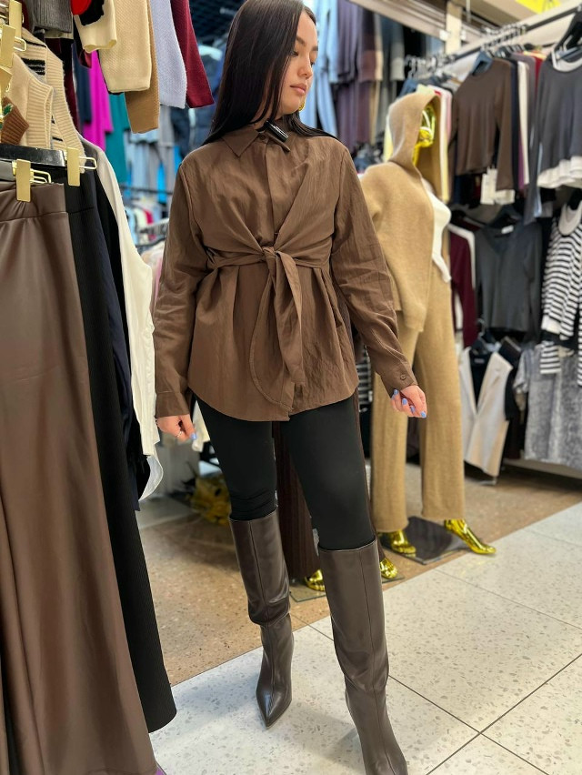 Женская рубашка коричневая купить в Интернет-магазине Садовод База - цена 1200 руб Садовод интернет-каталог