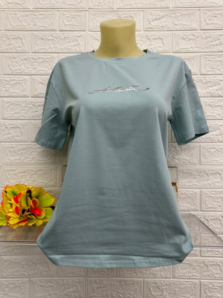 Женская футболка синяя купить в Интернет-магазине Садовод База - цена 400 руб Садовод интернет-каталог