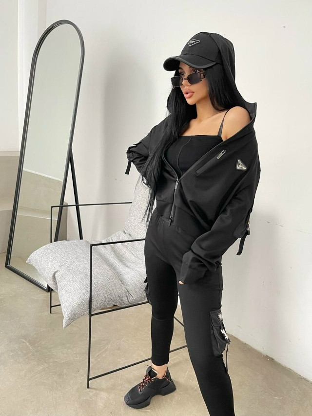 Спортивный женский костюм черный купить в Интернет-магазине Садовод База - цена 2300 руб Садовод интернет-каталог