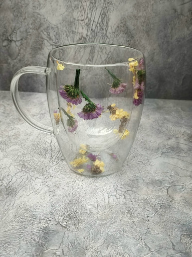 ☘️🍀Кружка с двойным дном с сухими цветами САДОВОД официальный интернет-каталог