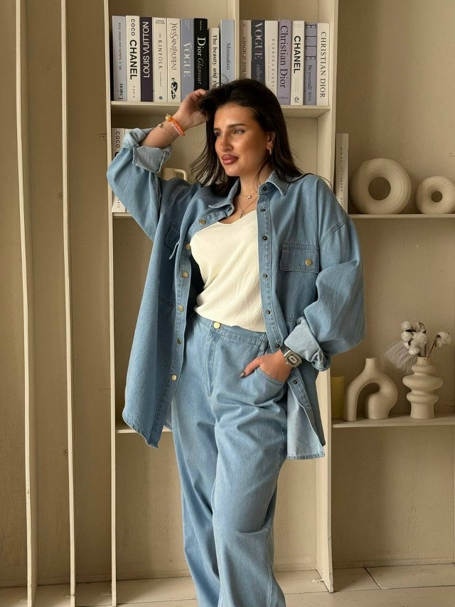 Женский костюм голубой купить в Интернет-магазине Садовод База - цена 3100 руб Садовод интернет-каталог