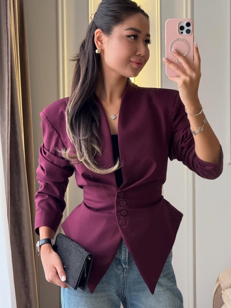 Женский пиджак бордовый купить в Интернет-магазине Садовод База - цена 1600 руб Садовод интернет-каталог