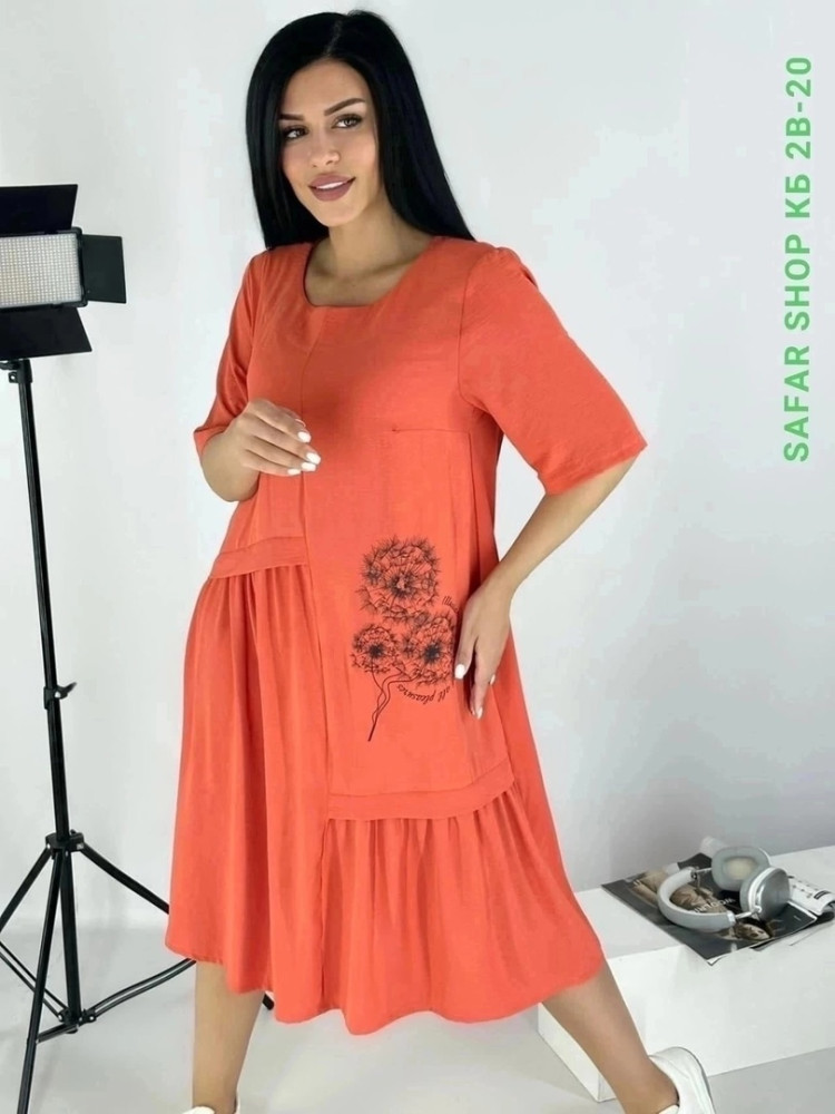 Платье оранжевое купить в Интернет-магазине Садовод База - цена 800 руб Садовод интернет-каталог
