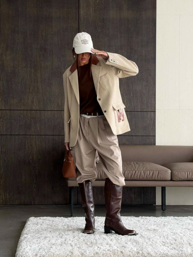 Женский пиджак бежевый