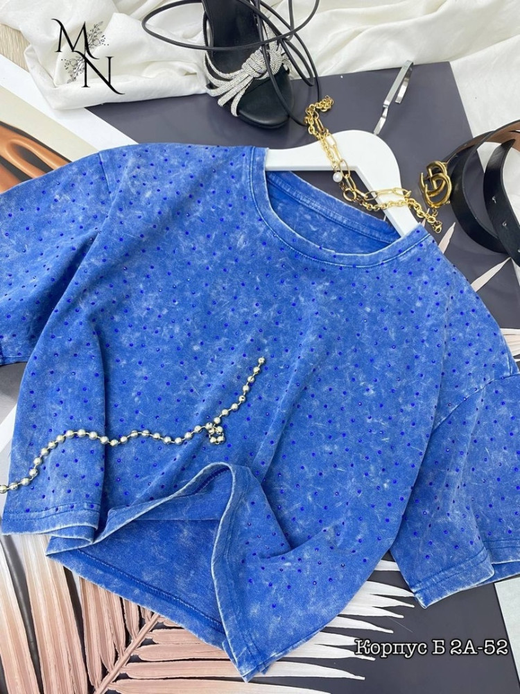Женская футболка синяя купить в Интернет-магазине Садовод База - цена 799 руб Садовод интернет-каталог