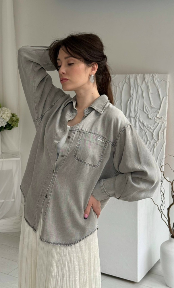 Женская рубашка серая купить в Интернет-магазине Садовод База - цена 2100 руб Садовод интернет-каталог