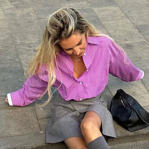 Женская рубашка фиолетовая купить в Интернет-магазине Садовод База - цена 1700 руб Садовод интернет-каталог