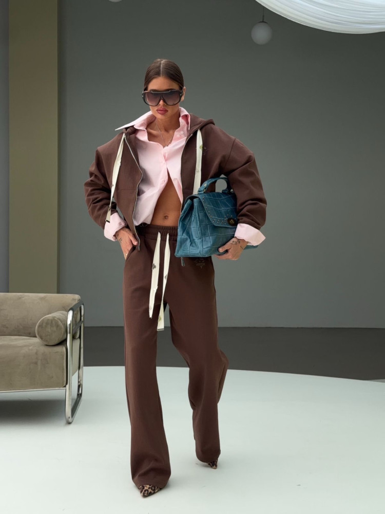 Спортивный женский костюм коричневый купить в Интернет-магазине Садовод База - цена 5300 руб Садовод интернет-каталог