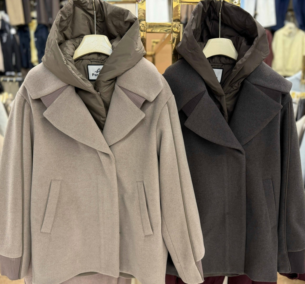 Женское пальто бежевое