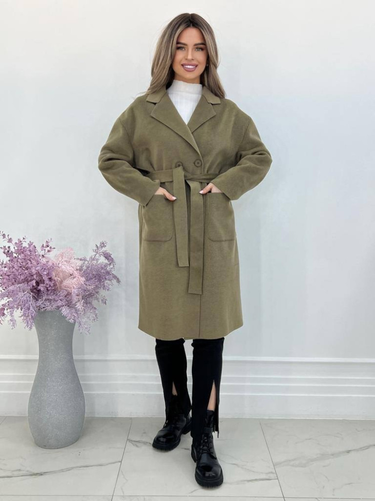 Женское пальто хаки купить в Интернет-магазине Садовод База - цена 4200 руб Садовод интернет-каталог
