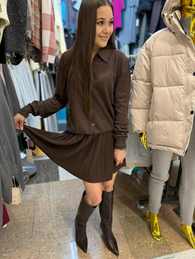 Женский костюм коричневый купить в Интернет-магазине Садовод База - цена 1500 руб Садовод интернет-каталог