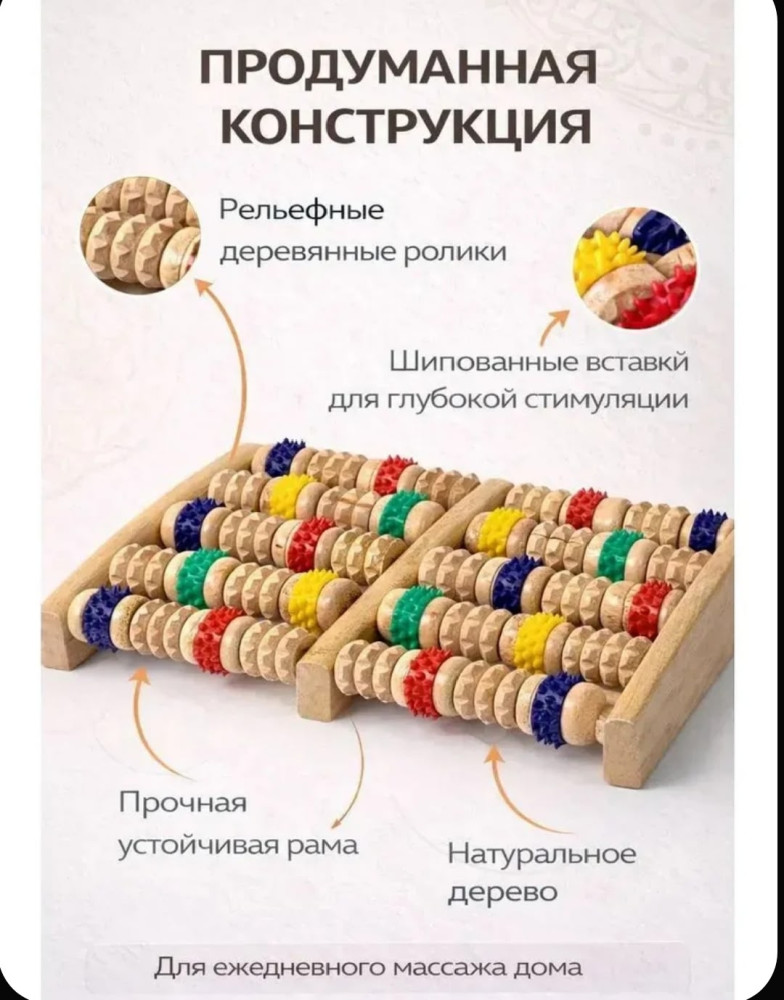 Деревянный массажер для ног и стоп роликовый счеты купить в Интернет-магазине Садовод База - цена 250 руб Садовод интернет-каталог