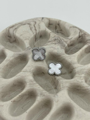 🤍 Серьги-пусеты с клевером САДОВОД официальный интернет-каталог