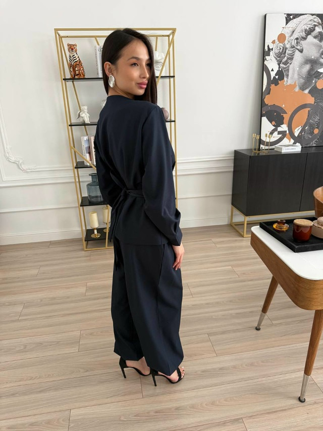 Женский костюм темно-синий купить в Интернет-магазине Садовод База - цена 2400 руб Садовод интернет-каталог