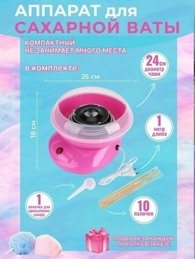 Аппарат для приготовления сладкой ваты купить в Интернет-магазине Садовод База - цена 900 руб Садовод интернет-каталог
