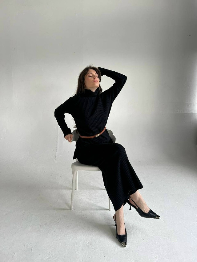 Женский костюм черный купить в Интернет-магазине Садовод База - цена 2400 руб Садовод интернет-каталог