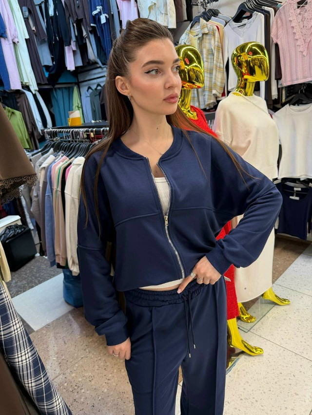 Спортивный женский костюм синий купить в Интернет-магазине Садовод База - цена 1100 руб Садовод интернет-каталог