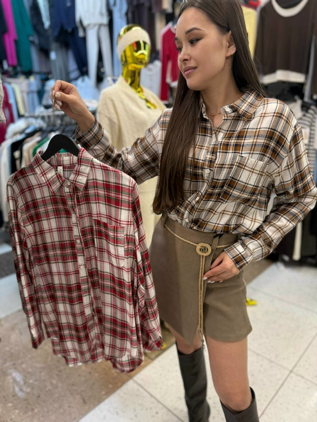 Женская рубашка коричневая купить в Интернет-магазине Садовод База - цена 1000 руб Садовод интернет-каталог