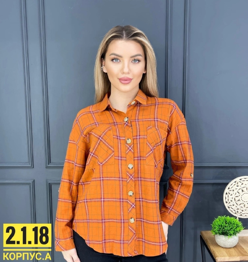 Женская рубашка оранжевая купить в Интернет-магазине Садовод База - цена 250 руб Садовод интернет-каталог