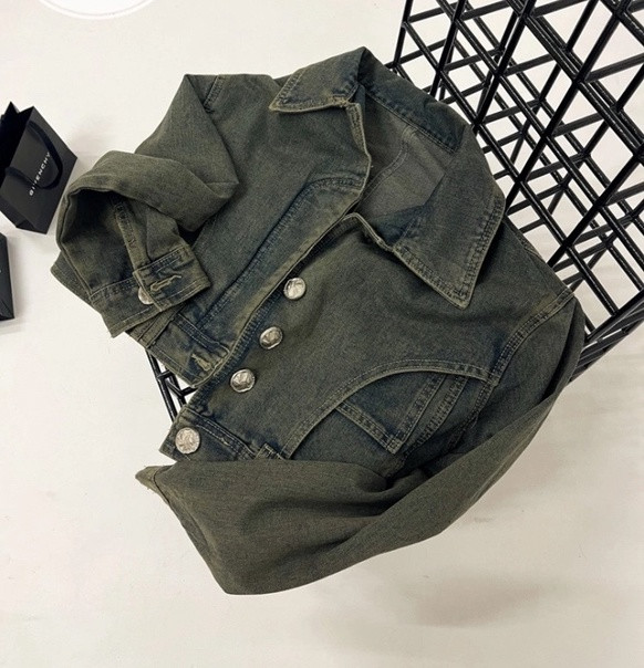 Укороченная  джинсовая куртка купить в Интернет-магазине Садовод База - цена 2600 руб Садовод интернет-каталог