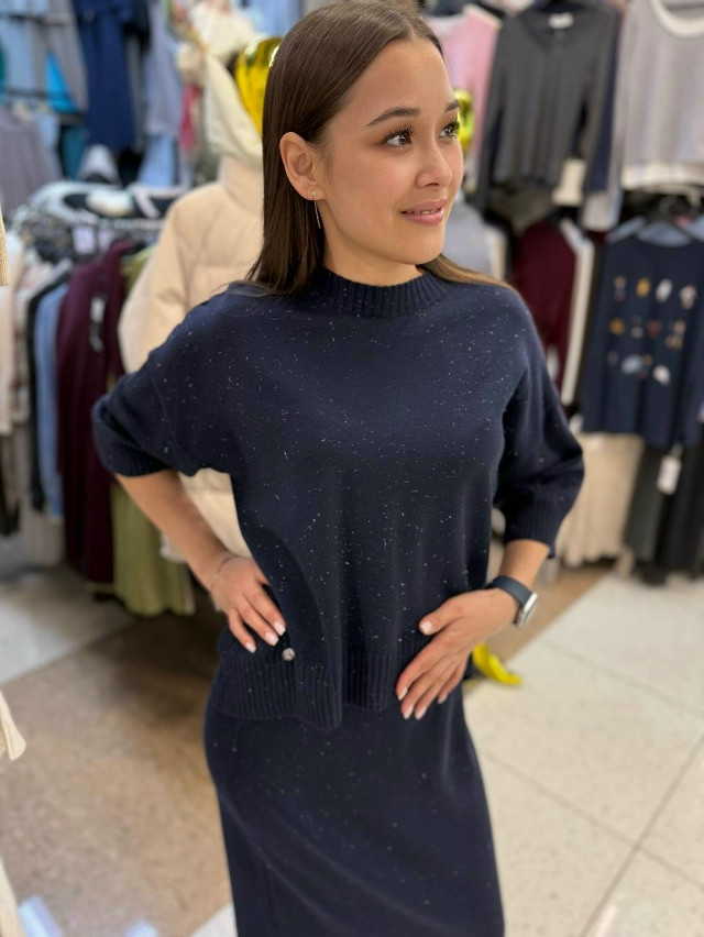 Женский костюм синий купить в Интернет-магазине Садовод База - цена 2200 руб Садовод интернет-каталог