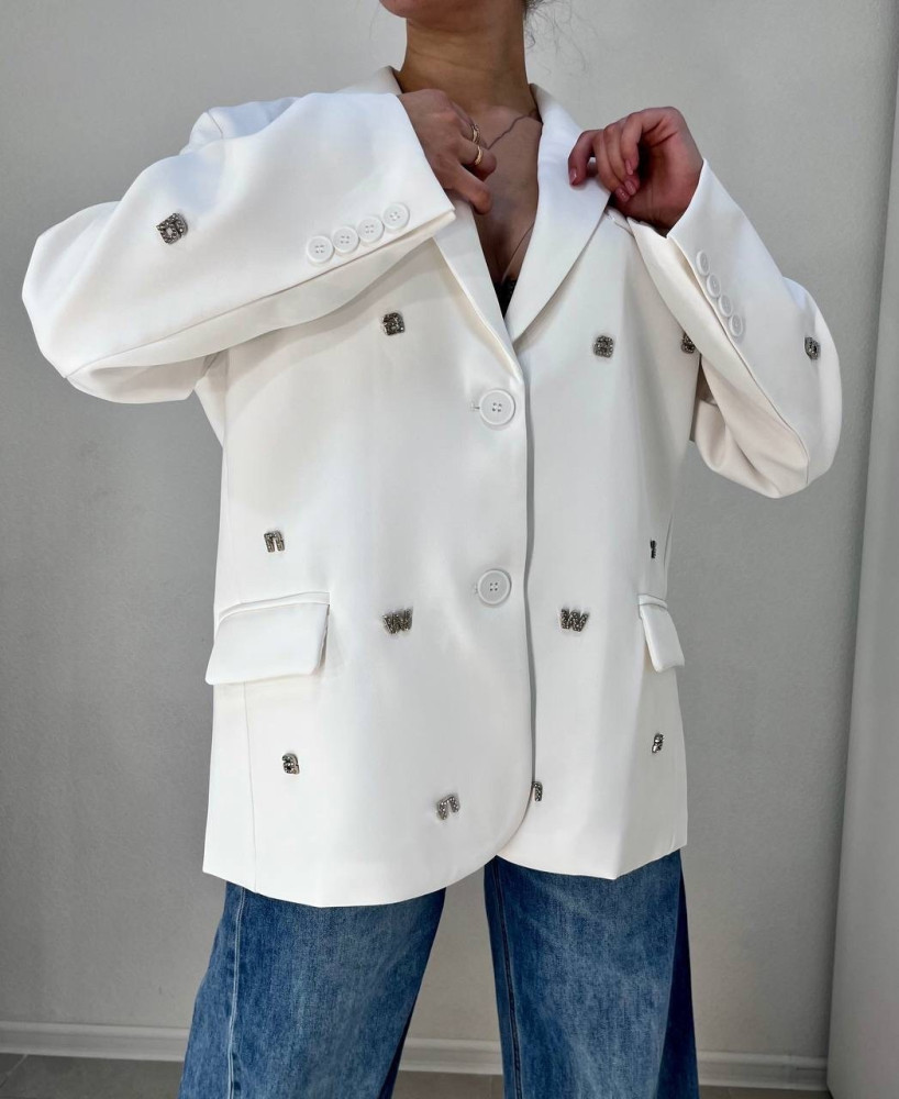 Женский пиджак белый купить в Интернет-магазине Садовод База - цена 2700 руб Садовод интернет-каталог