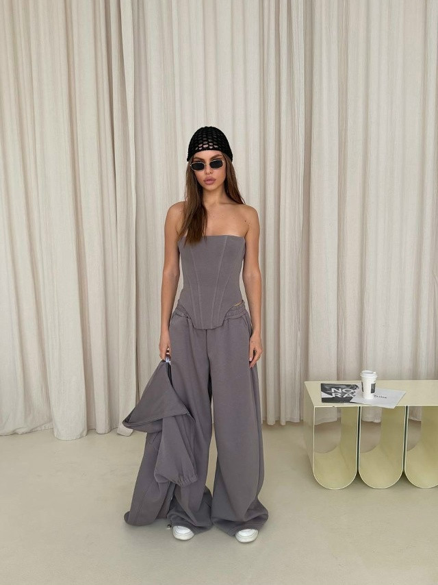 Женский костюм темно-серый купить в Интернет-магазине Садовод База - цена 3000 руб Садовод интернет-каталог