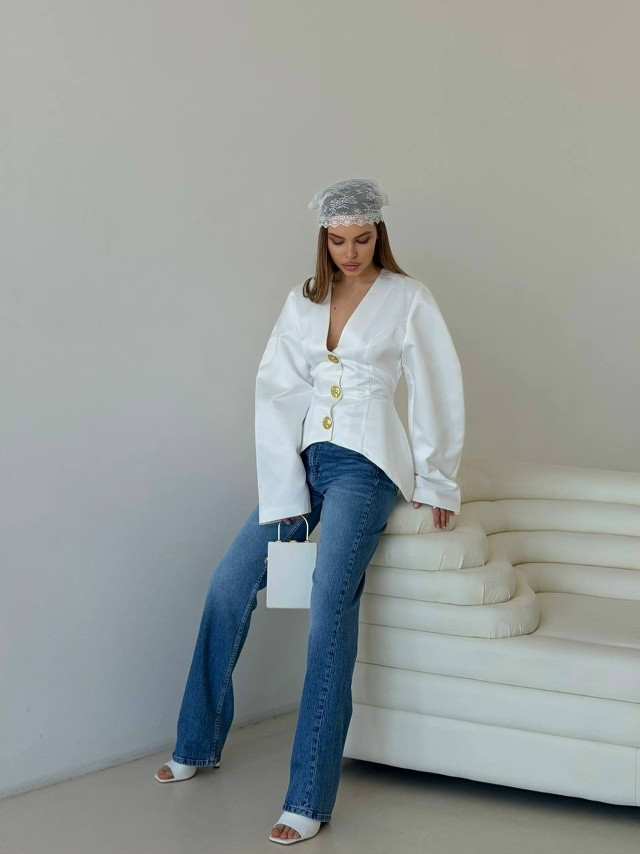 Женский пиджак белый купить в Интернет-магазине Садовод База - цена 2100 руб Садовод интернет-каталог