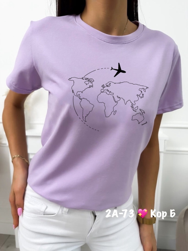 Женская футболка фиолетовая купить в Интернет-магазине Садовод База - цена 200 руб Садовод интернет-каталог