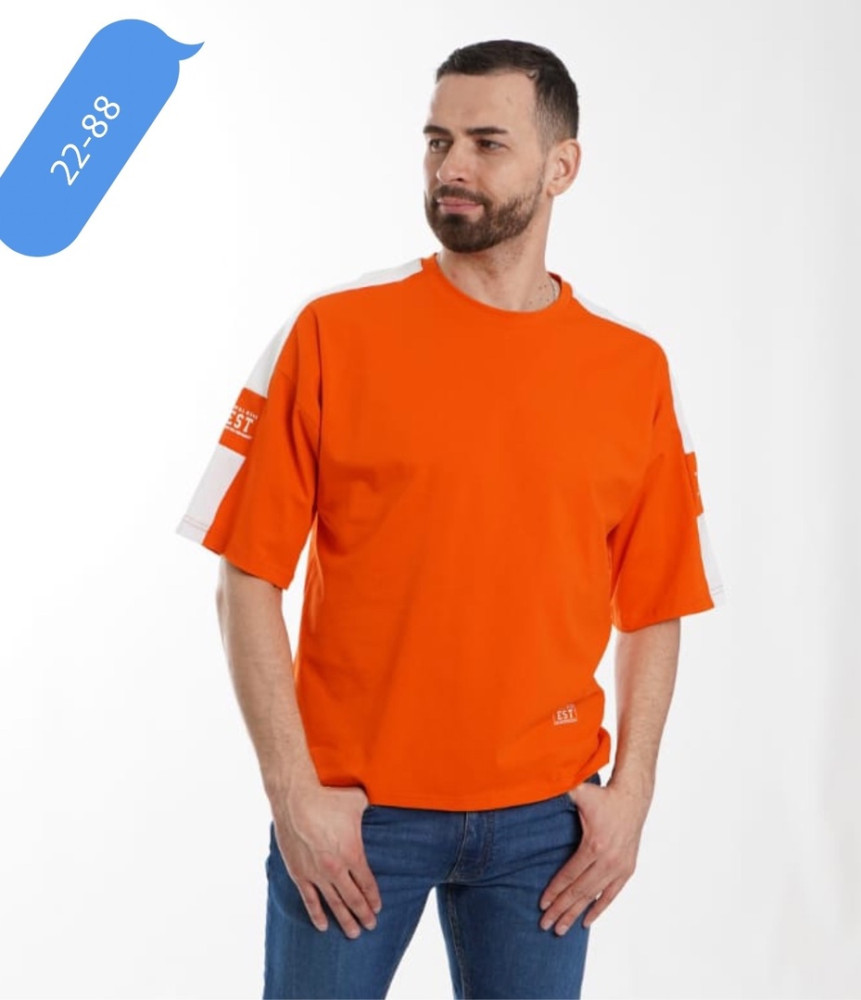 Мужская футболка оранжевая купить в Интернет-магазине Садовод База - цена 550 руб Садовод интернет-каталог