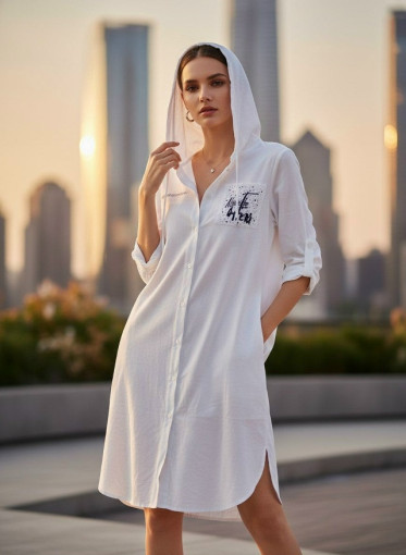 Удлиненная рубашка с капюшоном — это база, которая должна быть в гардеробе каждой САДОВОД официальный интернет-каталог