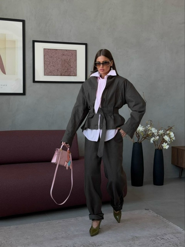 Женский костюм коричневый купить в Интернет-магазине Садовод База - цена 6300 руб Садовод интернет-каталог