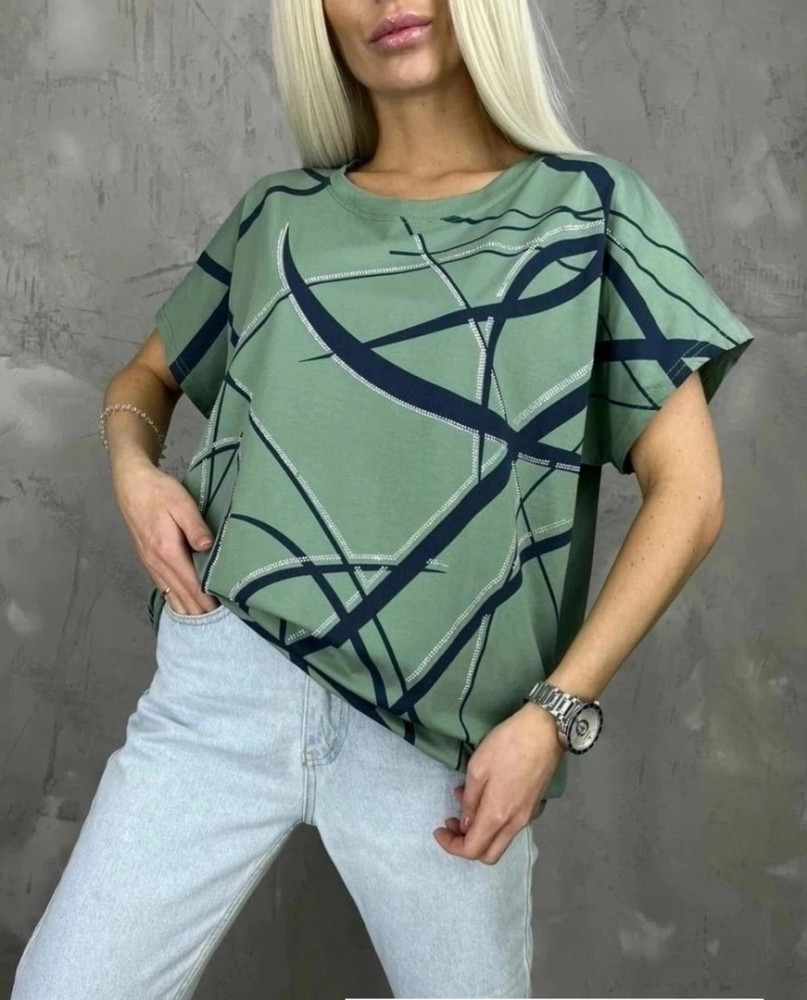 Женская футболка зеленая купить в Интернет-магазине Садовод База - цена 550 руб Садовод интернет-каталог