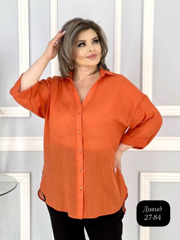 Женская рубашка оранжевая купить в Интернет-магазине Садовод База - цена 650 руб Садовод интернет-каталог