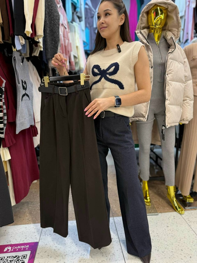 Женские брюки коричневые купить в Интернет-магазине Садовод База - цена 1400 руб Садовод интернет-каталог