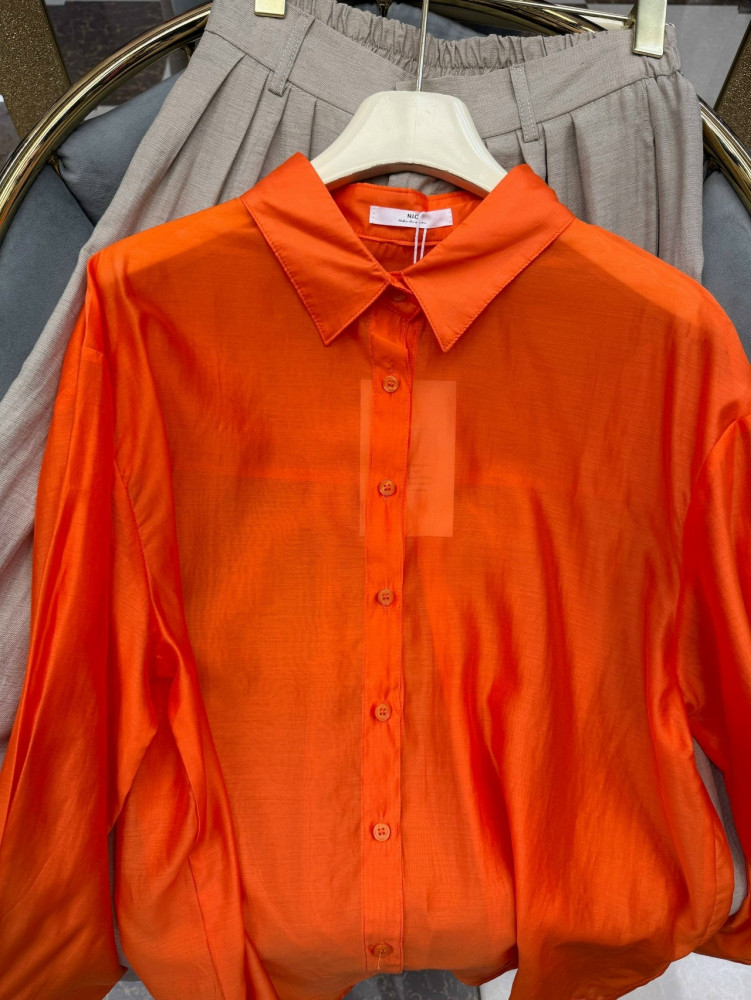 Женская рубашка оранжевая купить в Интернет-магазине Садовод База - цена 1600 руб Садовод интернет-каталог