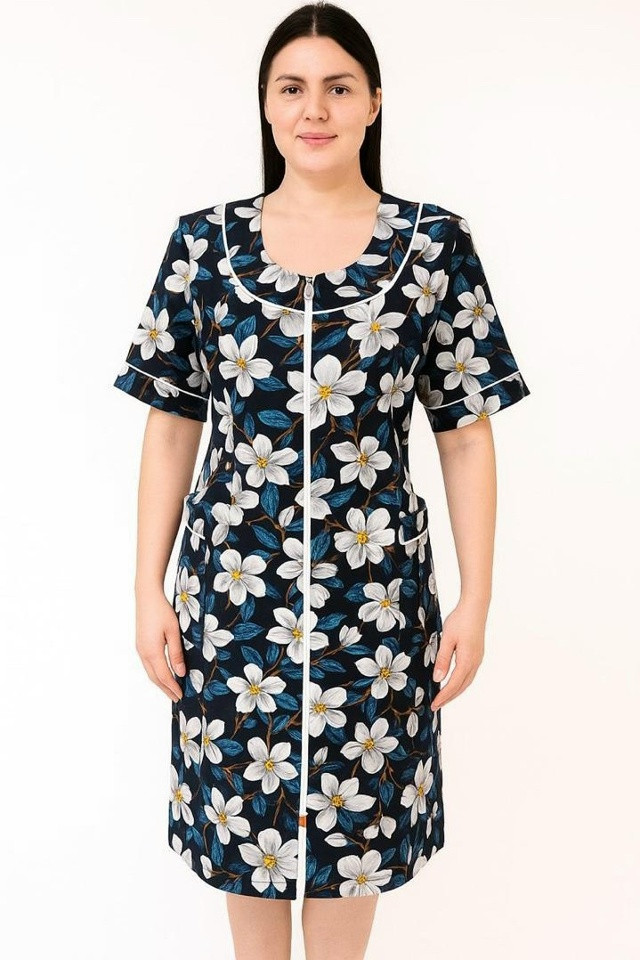 халат голубой