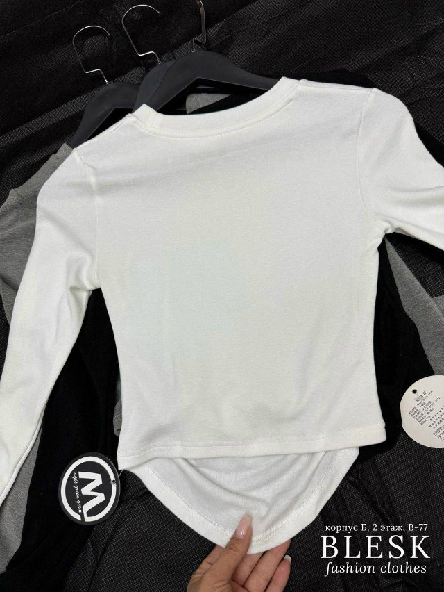 лонгслив белый купить в Интернет-магазине Садовод База - цена 1300 руб Садовод интернет-каталог