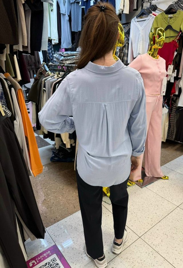 Женская рубашка голубая купить в Интернет-магазине Садовод База - цена 1000 руб Садовод интернет-каталог