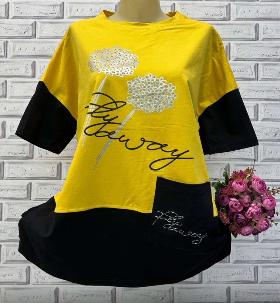 Женская футболка желтая купить в Интернет-магазине Садовод База - цена 750 руб Садовод интернет-каталог