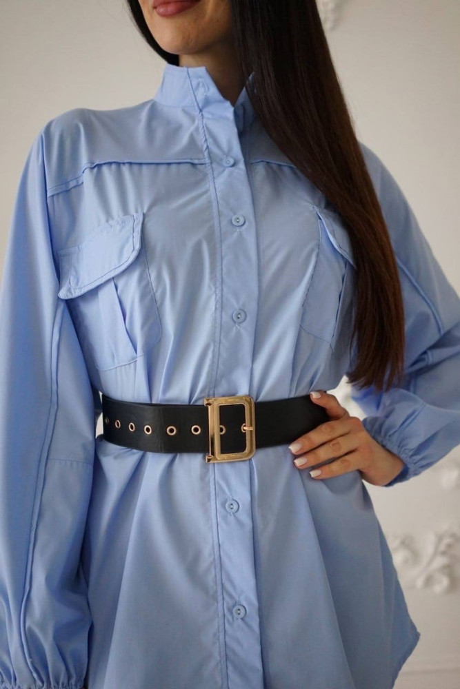 Женская рубашка голубая купить в Интернет-магазине Садовод База - цена 900 руб Садовод интернет-каталог