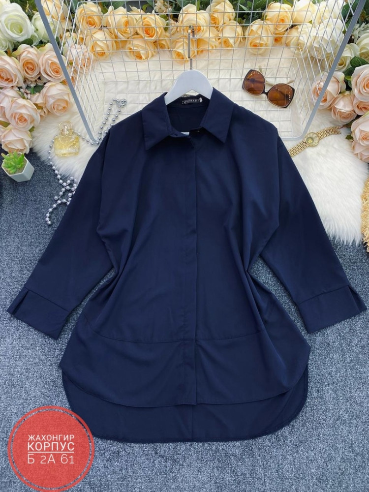 Женская рубашка темно-синяя купить в Интернет-магазине Садовод База - цена 600 руб Садовод интернет-каталог