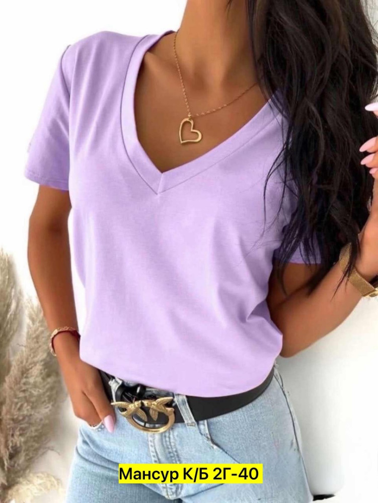 Женская футболка фиолетовая купить в Интернет-магазине Садовод База - цена 350 руб Садовод интернет-каталог