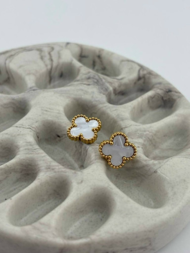 🤍 Серьги-пусеты с клевером САДОВОД официальный интернет-каталог