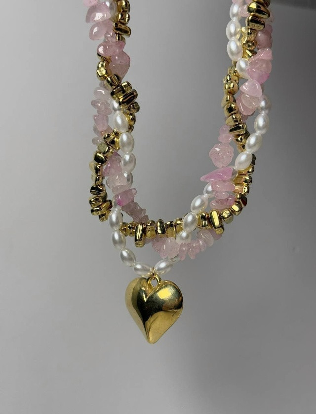 🫐 Массивное колье с розовым кварцем купить в Интернет-магазине Садовод База - цена 300 руб Садовод интернет-каталог